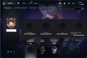 Conta Unranked com TODOS os champs e 216 Skins - League of Legends LOL