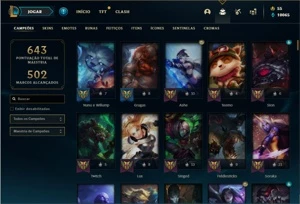 Conta Unranked com TODOS os champs e 216 Skins - League of Legends LOL