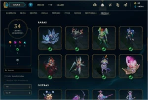 Conta LoL Todos campeões, Elo Gold,341 Skins, Todos Eternos! - League of Legends