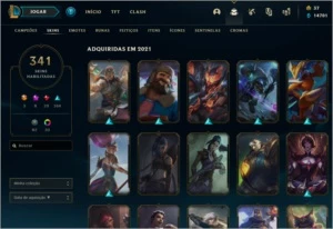 Conta LoL Todos campeões, Elo Gold,341 Skins, Todos Eternos! - League of Legends