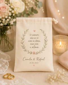 Saquinho de Algodão Cru Personalizado 30x40 cm - Artesanato e Personalizados