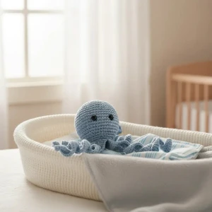Polvo Newborn Azul Amigurumi - Artesanato e Personalizados
