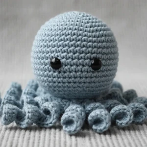 Polvo Newborn Azul Amigurumi - Artesanato e Personalizados