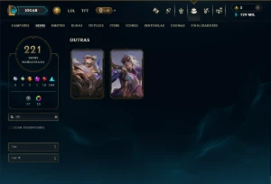 Ouro 2 com TODOS os Champs e 221 Skins ( MID / ADC / JG ) - League of Legends LOL