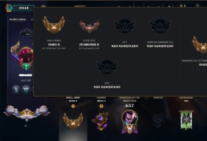 Ouro 2 com TODOS os Champs e 221 Skins ( MID / ADC / JG ) - League of Legends LOL