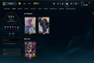 Ouro 2 com TODOS os Champs e 221 Skins ( MID / ADC / JG ) - League of Legends LOL