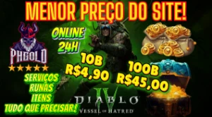 (Menor Preço) Gold Diablo 4 Temporada 6 Services/Runas/Tudo