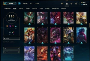 Conta platina 2 com 116 skins, 135 champs ( 6 vitoriosas ) - League of Legends LOL