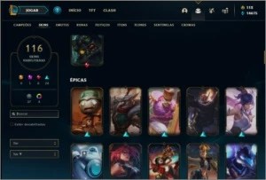 Conta platina 2 com 116 skins, 135 champs ( 6 vitoriosas ) - League of Legends LOL