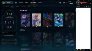 Conta lol - lvl45 - 164 skins - ouro 5 - 94k EA - League of Legends