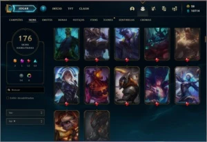 conda de league of legends com 176 skins e lvl 254 barata LOL