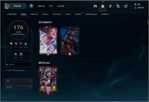 conda de league of legends com 176 skins e lvl 254 barata LOL