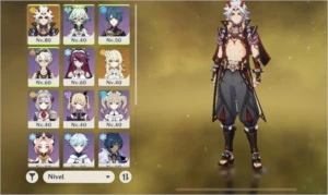 Ar43. Itto + chifres vermelhos, falcão, túmulo e harpa - Genshin Impact