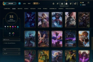 Bronze 4 com TODOS os Champs e 35 Skins - League of Legends LOL