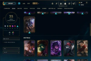 Bronze 4 com TODOS os Champs e 35 Skins - League of Legends LOL