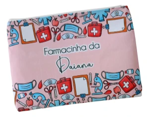 Kit 10 Necessaires Farmacinha Personalizadas 18 x 14 cm
