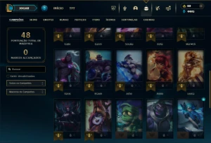 Unranked com 31 Champs e 5 Skins + 2 Fragmentos - League of Legends LOL