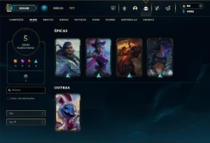 Unranked com 31 Champs e 5 Skins + 2 Fragmentos - League of Legends LOL