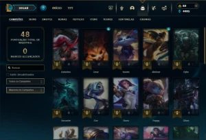 Unranked com 31 Champs e 5 Skins + 2 Fragmentos - League of Legends LOL
