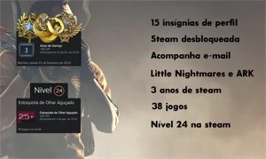 STEAM LEVEL 24, 38 JOGOS, ARK E LITTLE NIGHTMARES