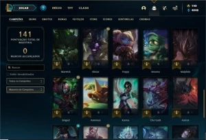 Conta Unranked com 41 Champs e 15 Skins + 1 Fragmento - League of Legends LOL