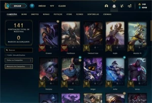 Conta Unranked com 41 Champs e 15 Skins + 1 Fragmento - League of Legends LOL
