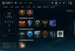 Conta Unranked com 41 Champs e 15 Skins + 1 Fragmento - League of Legends LOL