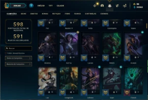 Conta prata 1 com TODOS os champs e 267 skins + 3 Ultimates - League of Legends LOL