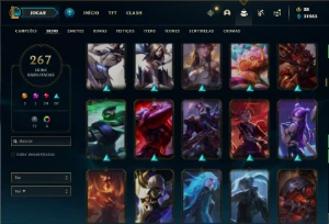 Conta prata 1 com TODOS os champs e 267 skins + 3 Ultimates - League of Legends LOL