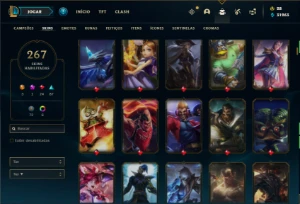 Conta prata 1 com TODOS os champs e 267 skins + 3 Ultimates - League of Legends LOL