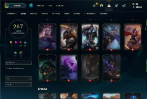 Conta prata 1 com TODOS os champs e 267 skins + 3 Ultimates - League of Legends LOL