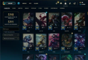 Conta prata 1 com TODOS os champs e 267 skins + 3 Ultimates - League of Legends LOL