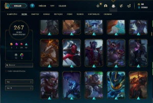 Conta prata 1 com TODOS os champs e 267 skins + 3 Ultimates - League of Legends LOL