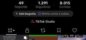 Conta Tiktok com 1K+ seguidores
