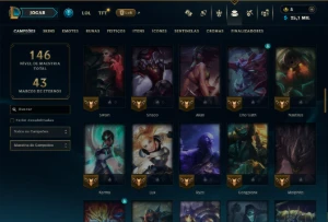 Bronze 1 com 80 Champs e 14 Skins - League of Legends LOL
