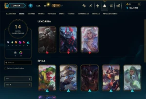 Bronze 1 com 80 Champs e 14 Skins - League of Legends LOL