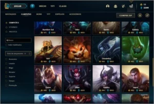 Conta prata 2 com 125 champs e 206 skins ( MAIN JG / SUP ) - League of Legends LOL