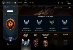 Conta diamond 2 SOLOQ, diamond 1 FLEX X5 e PLATINA 2 FLEX X3 - League of Legends LOL