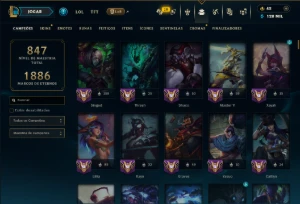 Esmeralda 2 com TODOS os Champs e 343 Skins (JG / MID / ADC) - League of Legends LOL