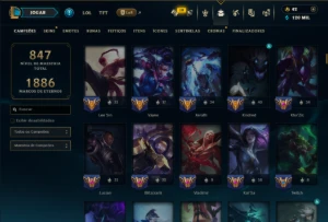 Esmeralda 2 com TODOS os Champs e 343 Skins (JG / MID / ADC) - League of Legends LOL