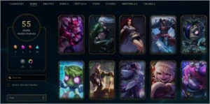 conta antiga de lol 55 skin, 121 campeão - League of Legends