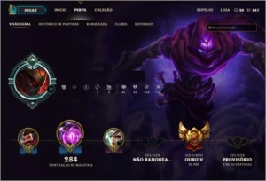 Conta com borda platina e muitas skins! - League of Legends LOL