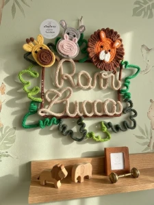 Porta Maternidade Safari em Tricotin - Artesanato e Personalizados