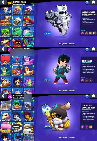 Conta Brawl Stars | SIRIUS + KAZE 90 brawlers