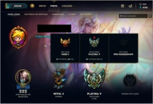 Conta Lol Platina V - League of Legends