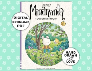 Minimania 6: livro de colorir digital com 30 páginas