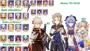 Kazuha, Albedo e Ganyu - Genshin Impact