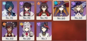 AR57+/ 12 personagens 5* Serv AMERICAN - Genshin Impact