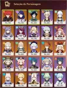 AR57+/ 12 personagens 5* Serv AMERICAN - Genshin Impact