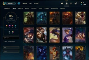 Conta bronze 1 com 105 champs e 85 skins - League of Legends LOL